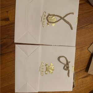 2 Creed White  paper  shopping bag Gold Detailing